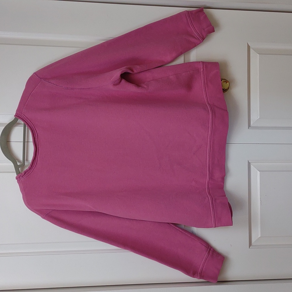 Basic Editions Pink Soft LS Roll Collar Sunflower Raised Design Sweatshirt - Picture 10 of 11